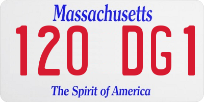 MA license plate 120DG1