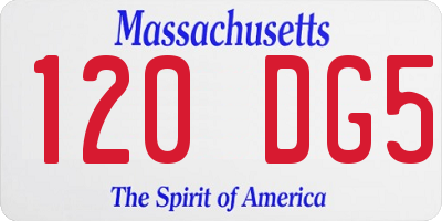 MA license plate 120DG5