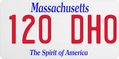 MA license plate 120DH0