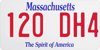 MA license plate 120DH4