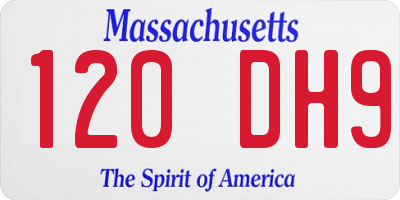 MA license plate 120DH9
