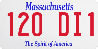 MA license plate 120DI1