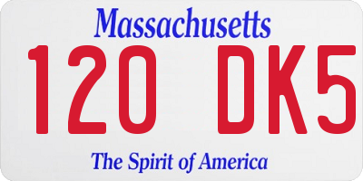 MA license plate 120DK5