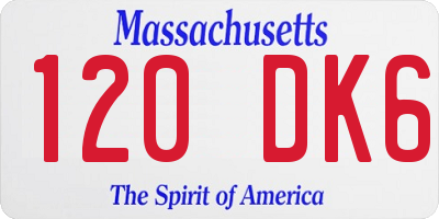 MA license plate 120DK6