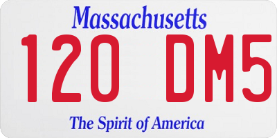 MA license plate 120DM5