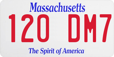 MA license plate 120DM7