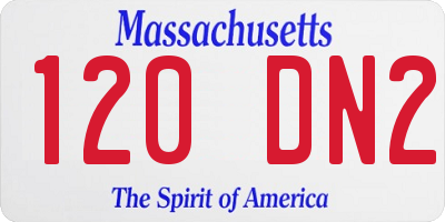 MA license plate 120DN2