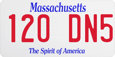 MA license plate 120DN5