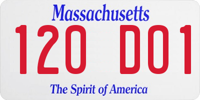 MA license plate 120DO1