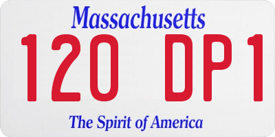 MA license plate 120DP1