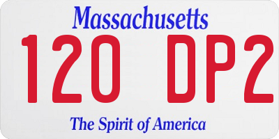MA license plate 120DP2