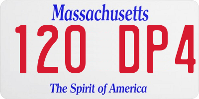 MA license plate 120DP4