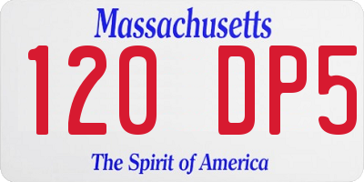 MA license plate 120DP5