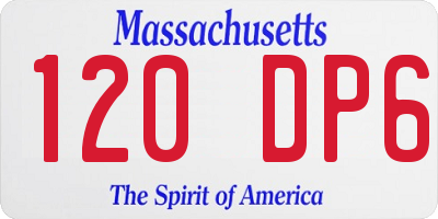 MA license plate 120DP6