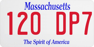MA license plate 120DP7