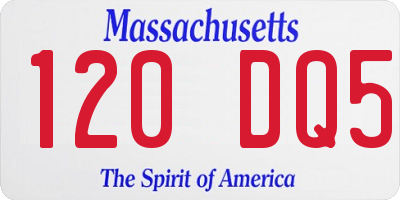 MA license plate 120DQ5