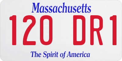 MA license plate 120DR1
