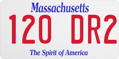 MA license plate 120DR2