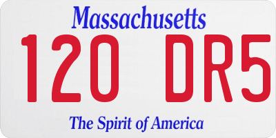 MA license plate 120DR5