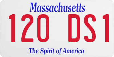MA license plate 120DS1