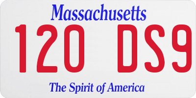 MA license plate 120DS9