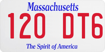 MA license plate 120DT6