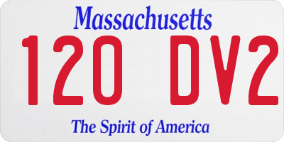 MA license plate 120DV2