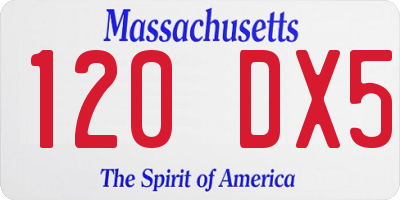 MA license plate 120DX5