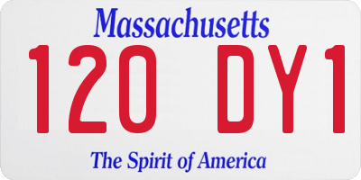 MA license plate 120DY1