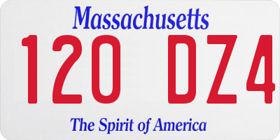 MA license plate 120DZ4