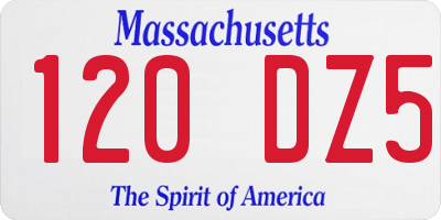 MA license plate 120DZ5