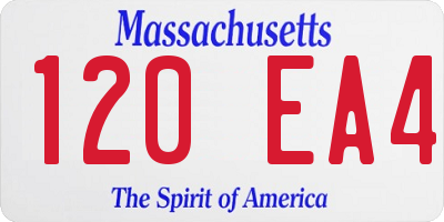MA license plate 120EA4