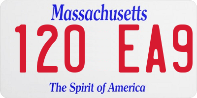 MA license plate 120EA9