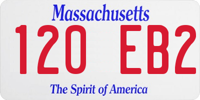 MA license plate 120EB2