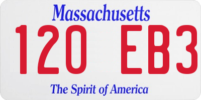 MA license plate 120EB3