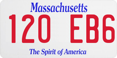 MA license plate 120EB6