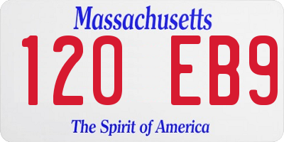 MA license plate 120EB9