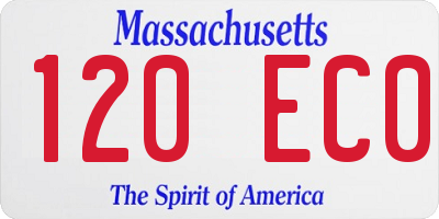 MA license plate 120EC0