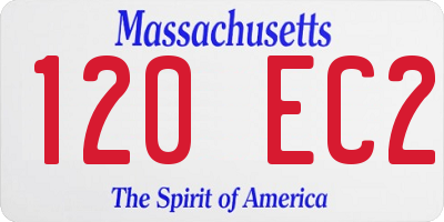 MA license plate 120EC2