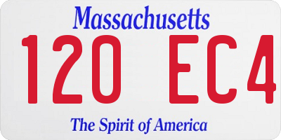 MA license plate 120EC4