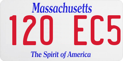 MA license plate 120EC5