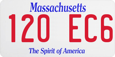 MA license plate 120EC6