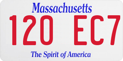 MA license plate 120EC7