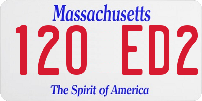 MA license plate 120ED2