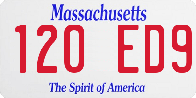 MA license plate 120ED9