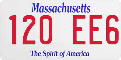 MA license plate 120EE6
