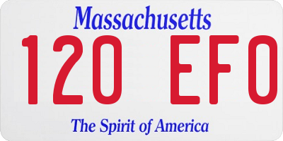 MA license plate 120EF0