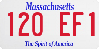 MA license plate 120EF1