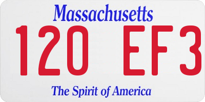 MA license plate 120EF3