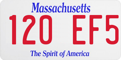 MA license plate 120EF5
